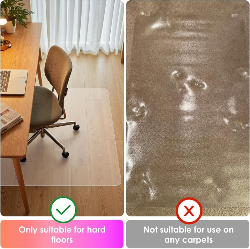 Azadx Clear Office Chair Mat 36'' X 48'', Durable Desk Chair Mat for Hardwood Floor, Heavy Duty Plastic Office Floor Mat Under Rolling Chairs for Easy Glide and Protection (36" X 48" with Lip) - Image 3